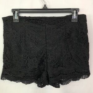FASHION NOVA  Elegant Black Lace Women's Shorts Size M